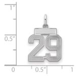 Sterling Silver/Rhodium-plated Satin Number 29 Charm - Image 2