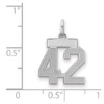 Sterling Silver/Rhodium-plated Satin Number 42 Charm - Image 2