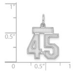 Sterling Silver/Rhodium-plated Satin Number 45 Charm - Image 3