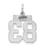 Sterling Silver/Rhodium-plated Satin Number 83 Charm - Image 4