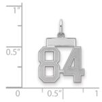 Sterling Silver/Rhodium-plated Satin Number 84 Charm - Image 2