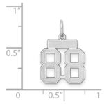 Sterling Silver/Rhodium-plated Satin Number 88 Charm - Image 3