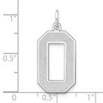 Sterling Silver/Rhodium-plated Satin Number 0 Charm - Image 4