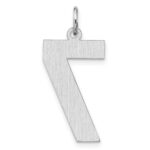 Sterling Silver/Rhodium-plated Satin Number 7 Charm - Image 3