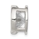 Sterling Silver Round CZ Chain Slide - Image 2