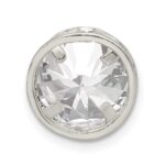 Sterling Silver Round CZ Chain Slide - Image 4