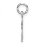 Sterling Silver Rhodium-plated Diamond-cut #2 Charm - Image 2