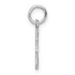 Sterling Silver Rhodium-plated Diamond-cut #3 Charm - Image 2