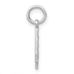 Sterling Silver Rhodium-plated Diamond-cut #4 Charm - Image 2
