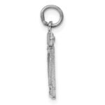 Sterling Silver Rhodium-plated Small Diamond-cut #04 Charm - Image 2