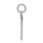 Sterling Silver Rhodium-plated Diamond-cut #11 Charm - Image 2