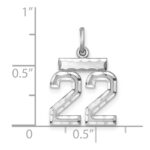 Sterling Silver Rhodium-plated Diamond-cut #22 Charm - Image 3