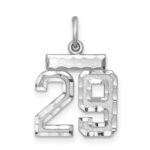 Sterling Silver Rhodium-plated Diamond-cut #29 Charm