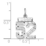 Sterling Silver Rhodium-plated Diamond-cut #52 Charm - Image 2