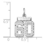 Sterling Silver Rhodium-plated Diamond-cut #60 Charm - Image 3