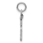 Sterling Silver Rhodium-plated Diamond-cut #65 Charm - Image 2