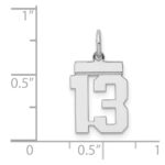 Sterling Silver/Rhodium-plated Polished Number 13 Charm - Image 4