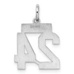 Sterling Silver/Rhodium-plated Polished Number 24 Charm - Image 4