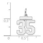 Sterling Silver/Rhodium-plated Polished Number 35 Charm - Image 3