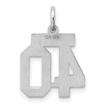 Sterling Silver/Rhodium-plated Polished Number 40 Charm - Image 4