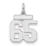 Sterling Silver/Rhodium-plated Polished Number 65 Charm