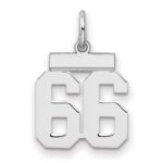 Sterling Silver/Rhodium-plated Polished Number 66 Charm