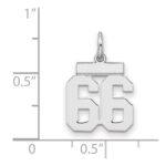 Sterling Silver/Rhodium-plated Polished Number 66 Charm - Image 2