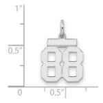 Sterling Silver/Rhodium-plated Polished Number 88 Charm - Image 2