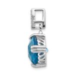 Sterling Silver Rhod-plated Blue and Clear CZ Pendant and Earring Set - Image 4