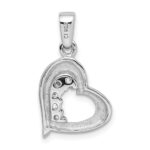 Sterling Silver Rhodium-plated CZ Heart Earring and Pendant Set - Image 3