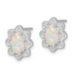 Sterling Silver Rhodium-plated Created Opal Pendant and Earring Set - Image 2