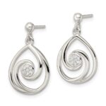 Sterling Silver CZ in Teardrop Pendant and Earrings Set - Image 3