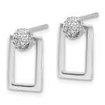 Sterling Silver RH-plated Micro Pave CZ Rectangle Earrings and Pendant Set - Image 3