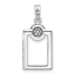 Sterling Silver RH-plated Micro Pave CZ Rectangle Earrings and Pendant Set - Image 6