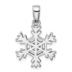 Sterling Silver Rhodium-plated Snowflake Earrings and Pendant Set - Image 3