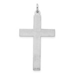 Sterling Silver Rhodium-plated Laser Designed Cross Pendant - Image 3