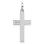 Sterling Silver Rhodium-plated Laser Designed Cross Charm - Image 3