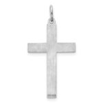 Sterling Silver Rhodium-plated Laser Designed Cross Pendant - Image 4