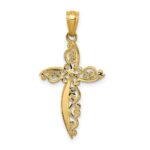 14k Scroll Design Cross Pendant - Image 4