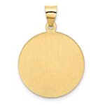 14k Polished and Satin Hollow Saint Christopher Medal Round Pendant - Image 3