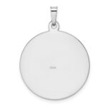 14k White Gold Polished and Satin Solid Saint Jude Thaddeus Medal Round Pendant - Image 4