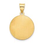 14k Polished and Satin Hollow CONFIRMATION with Cross Medal Round Pendant - Image 3