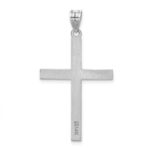 14k White Gold Engravable Cross Charm - Image 4