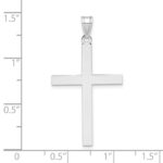 14k White Gold Engravable Cross Charm - Image 3