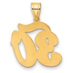 14k Brushed  Border Script Number 30 Pendant - Image 3