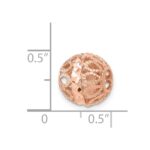 14k Rose Gold Diamond-cut Filigree Ball Chain Slide - Image 3