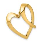14k Polished Heart Slide Fits up to 4mm Regular/6mm Fancy or Reversible Omega