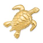 14K Large Polished Sea Turtle Omega Slide