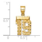 14k Small Brushed Diamond-cut Number 19 Charm - Image 2