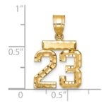 14k Small Brushed Diamond-cut Number 23 Charm - Image 3